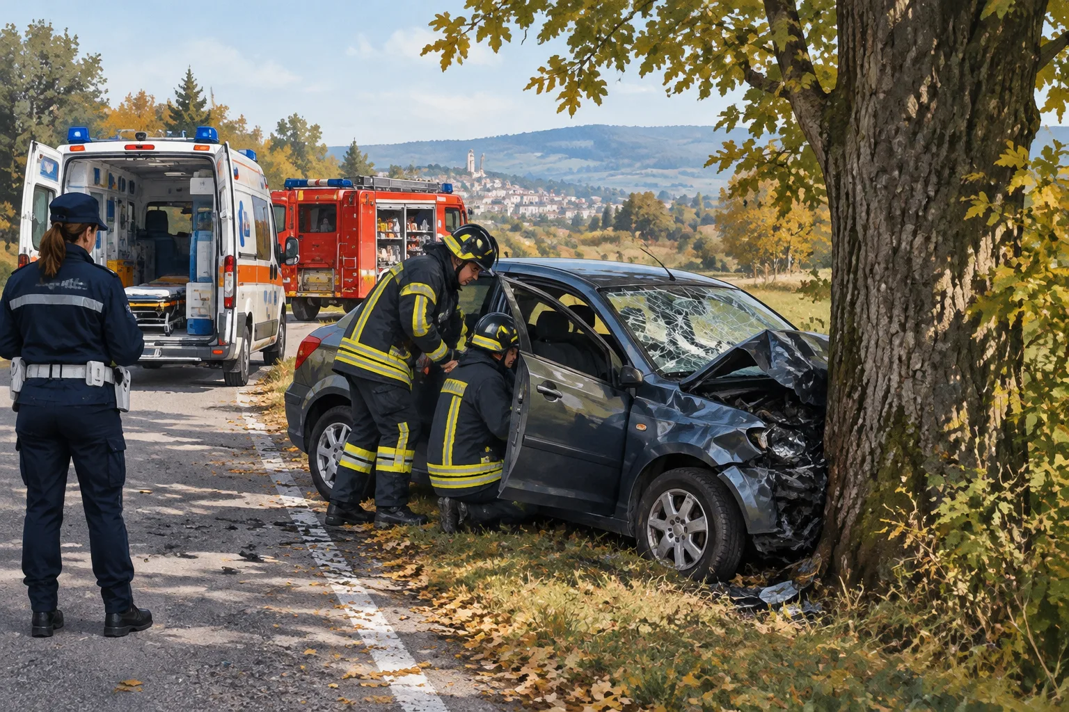 Auto esce di strada a Titta e si schianta contro una quercia: ferita una donna