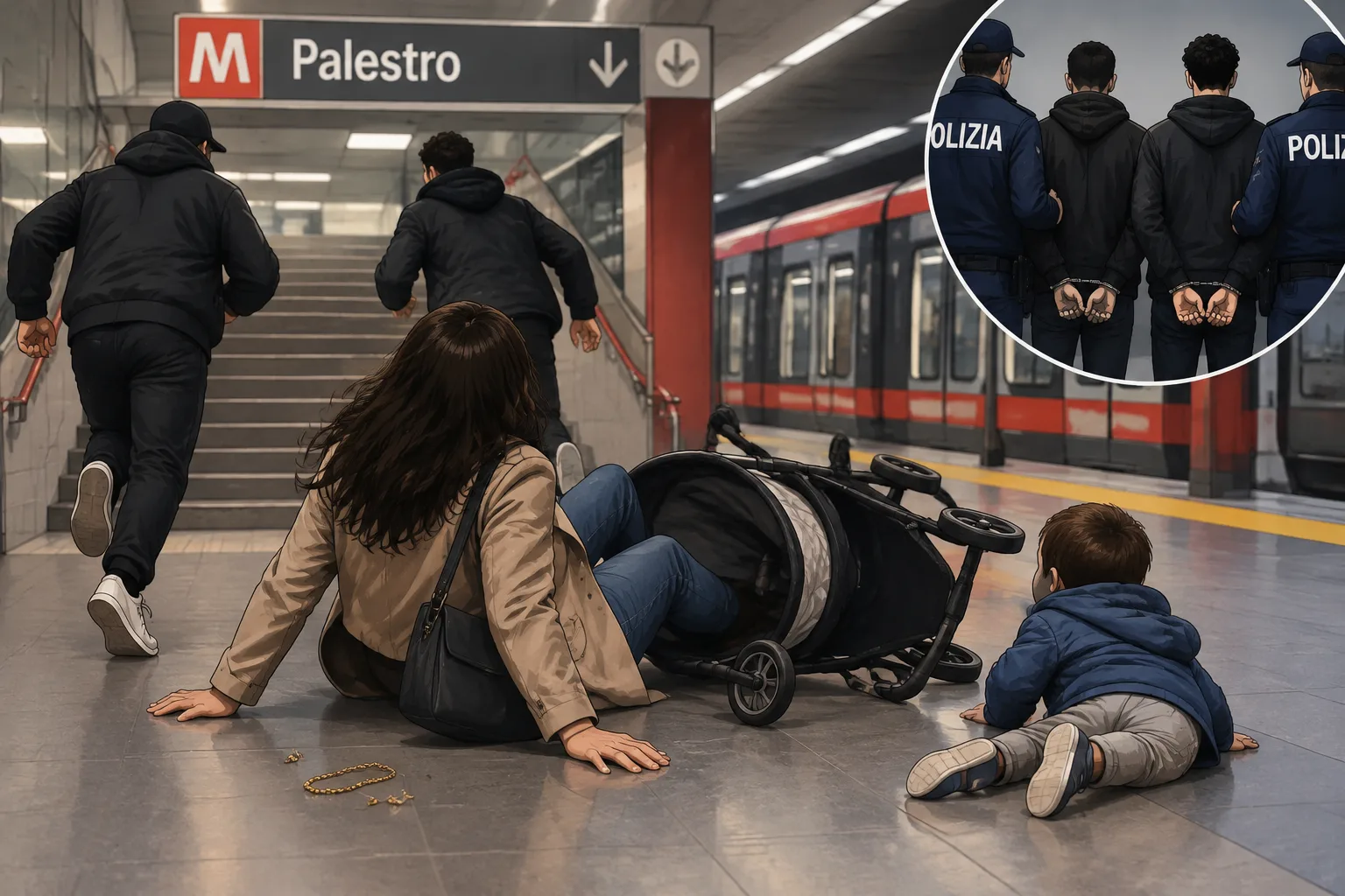 Finta cortesia e poi la rapina: madre e bimbo travolti alla stazione Palestro