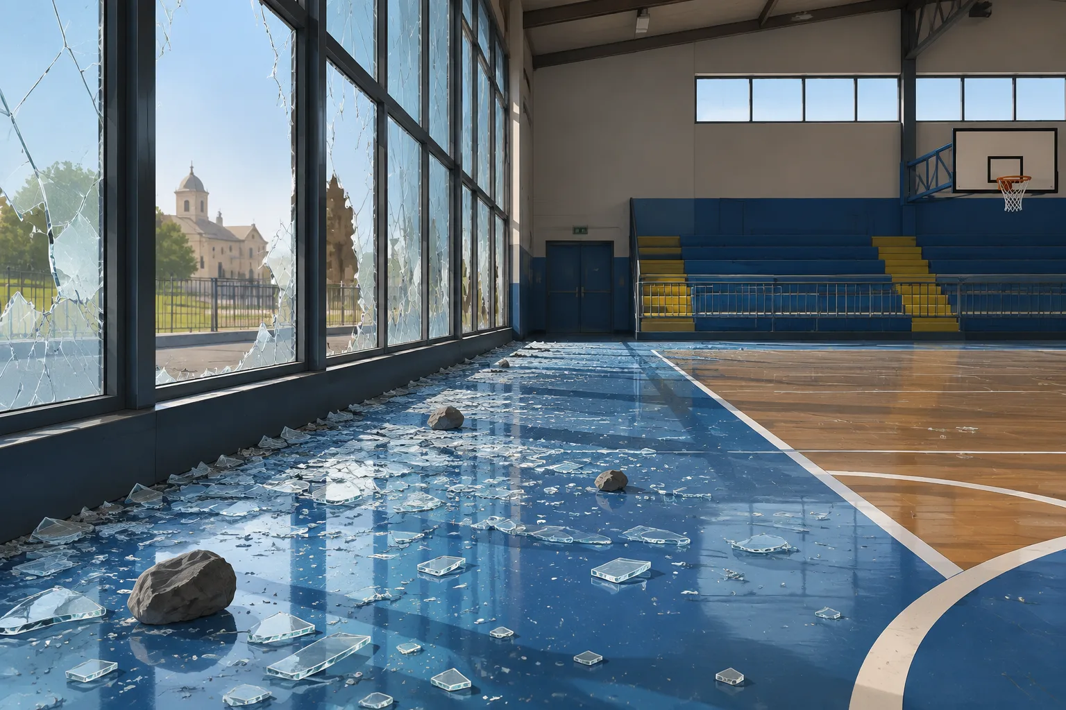 Noto, danneggiata la palestra dell’Istituto Matteo Raeli in via Pitagora