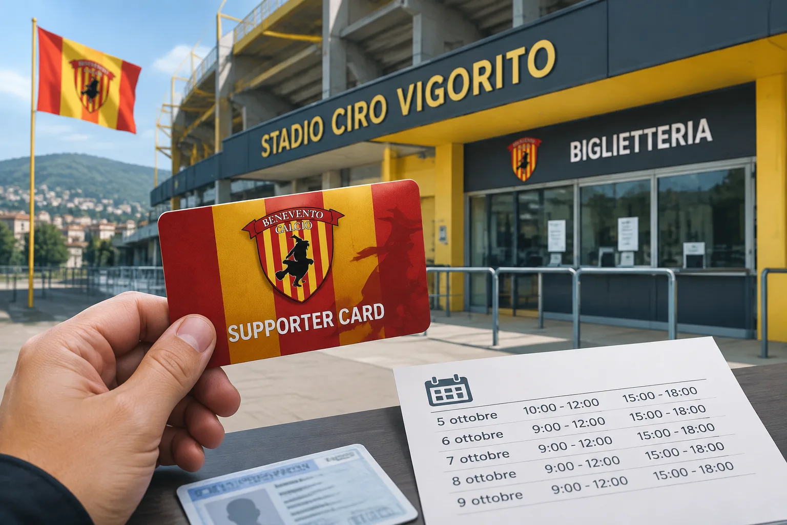 Supporter Card del Benevento: ritiri al 'Ciro Vigorito' a partire dal 5 ottobre