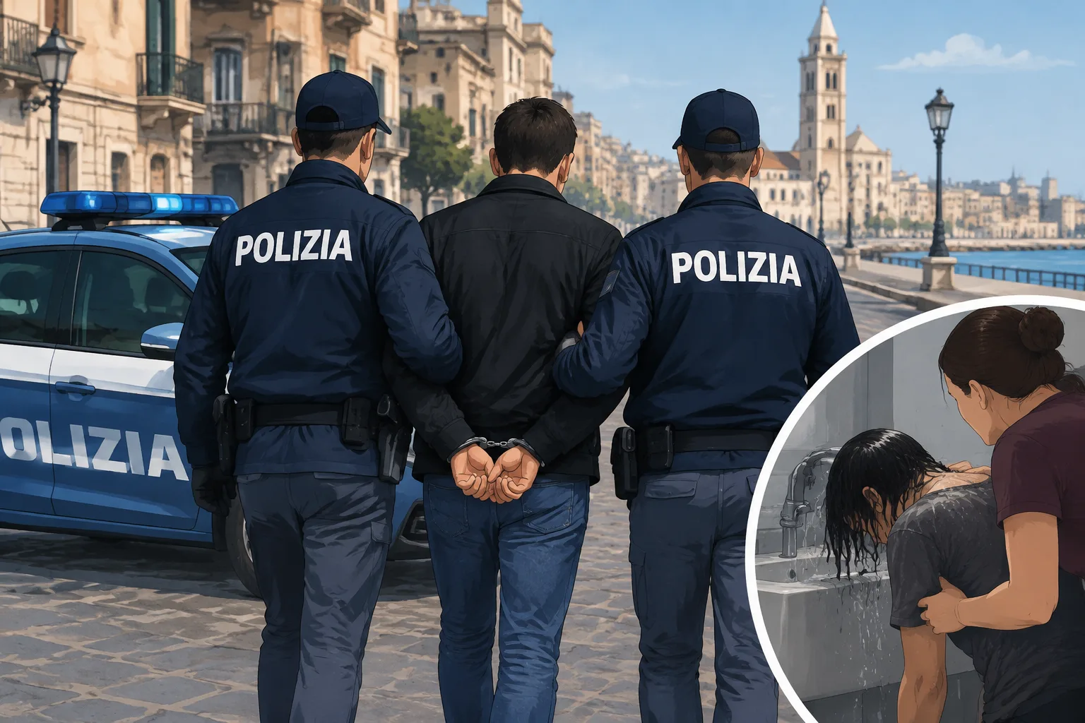 Arrestato a Bari l'uomo accusato di aver cosparso l'ex moglie di alcol e tentato di darle fuoco