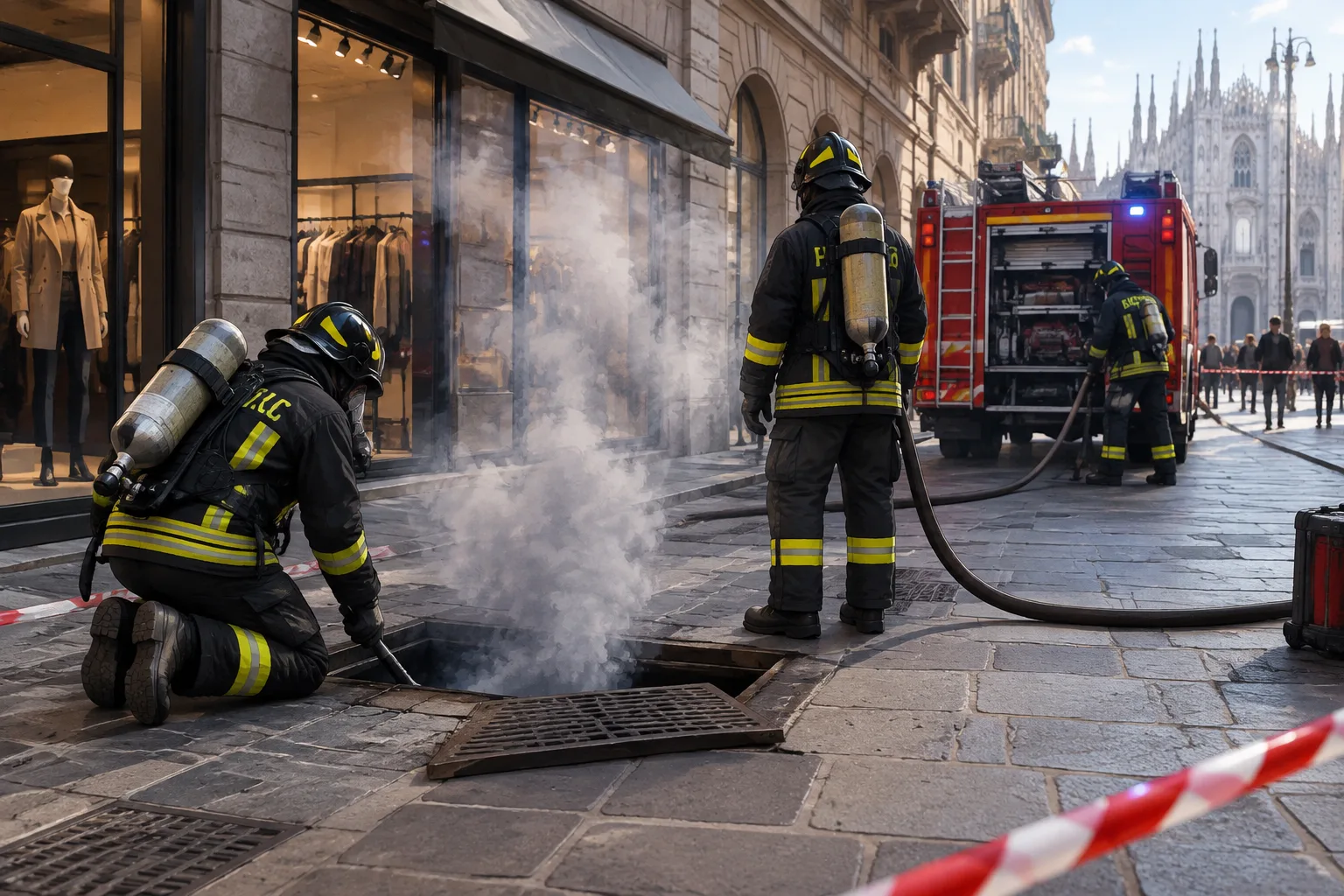 Fumo dalle grate in corso Vittorio Emanuele: principio d'incendio fermato dai vigili del fuoco
