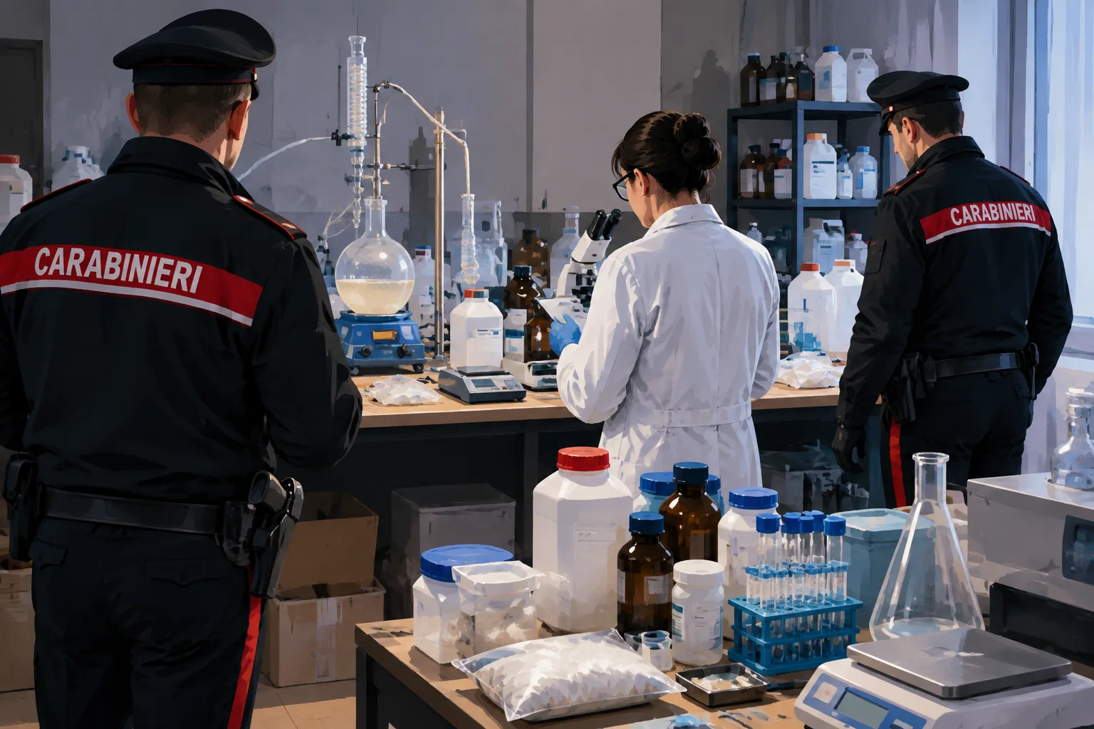 Scoperto a Calderara di Reno un presunto laboratorio per la produzione di metanfetamina: denunciato un 52enne
