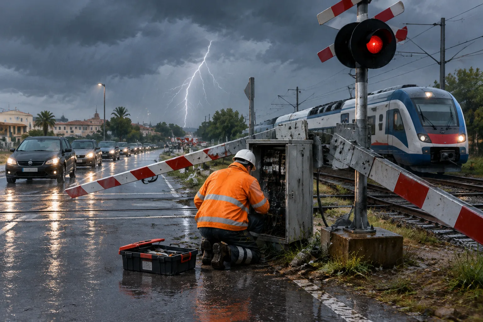 Temporale a Bari: danni ai passaggi a livello sulla linea Fse tra Valenzano e Ceglie