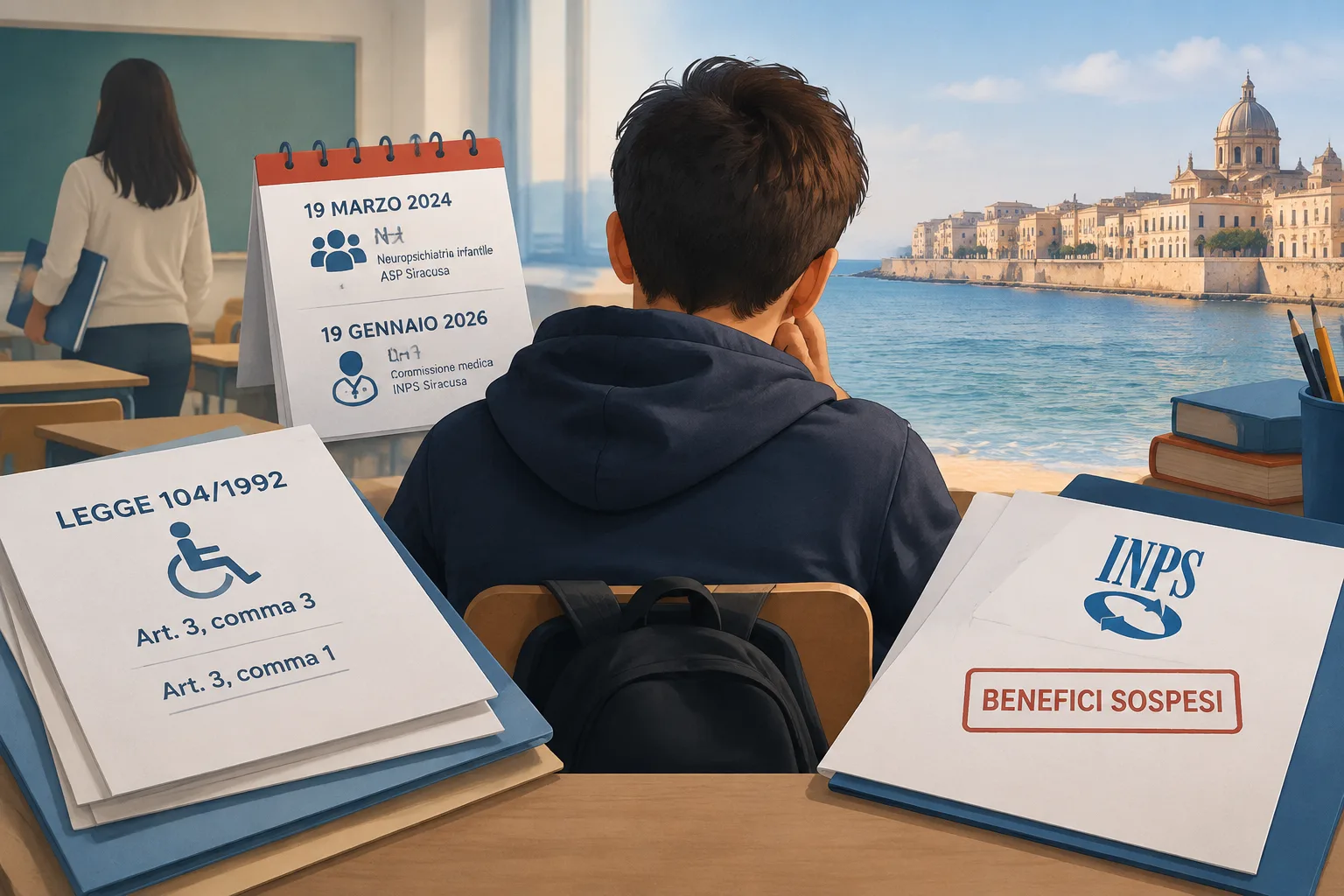 Revisione sanitaria a Siracusa: sospesi benefici e insegnante di sostegno per un 16enne, la famiglia chiede chiarimenti