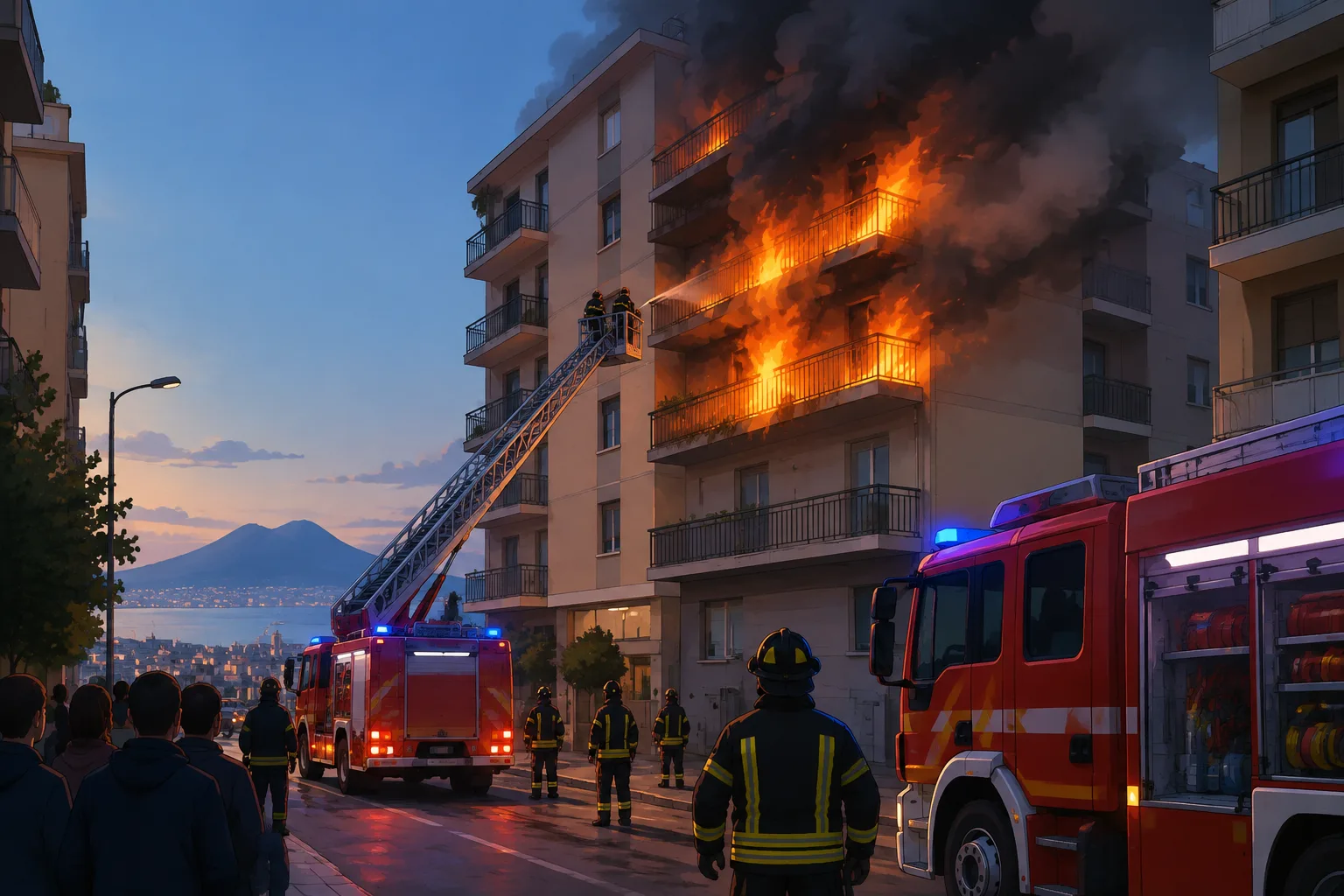 Incendio in via Hugo Pratt: evacuato un palazzo