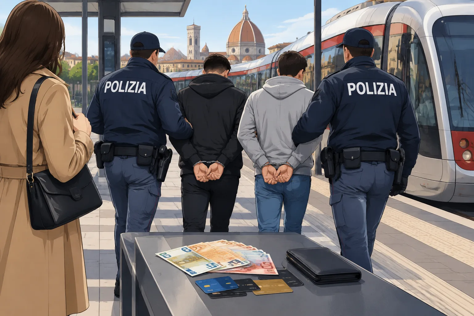 Borseggi sulla tramvia: due arresti alla fermata Alamanni/Rosselli