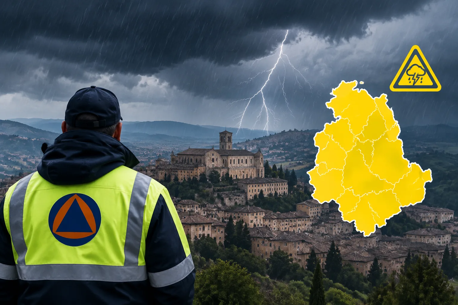 Protezione civile: allerta gialla per temporali in Umbria il 20 ottobre