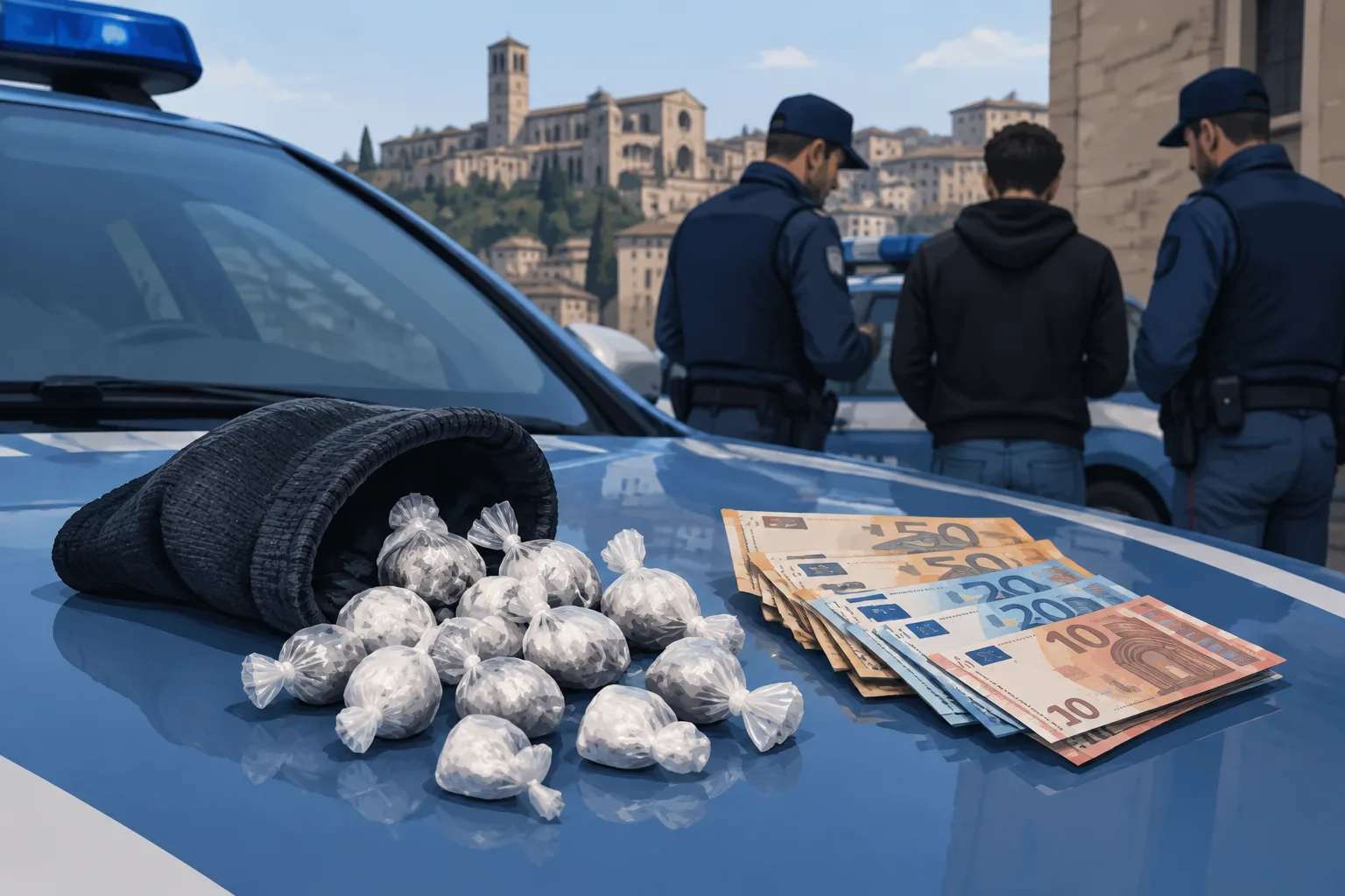 Perugia: 22enne denunciato, cocaina nascosta in un calzino sequestrata
