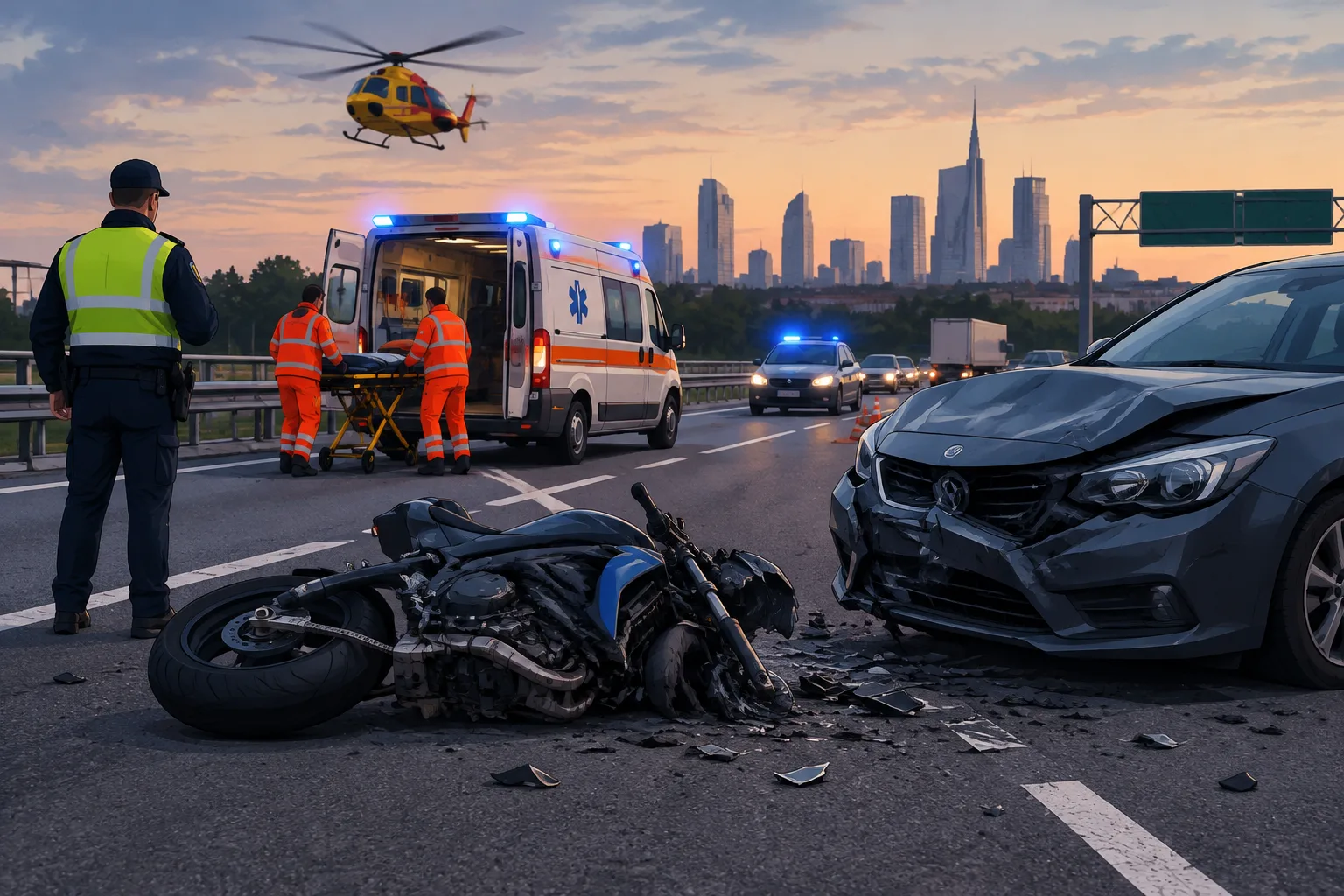 Incidente mortale sull'A4 a Milano: 24enne perde la vita nello scontro tra auto e moto