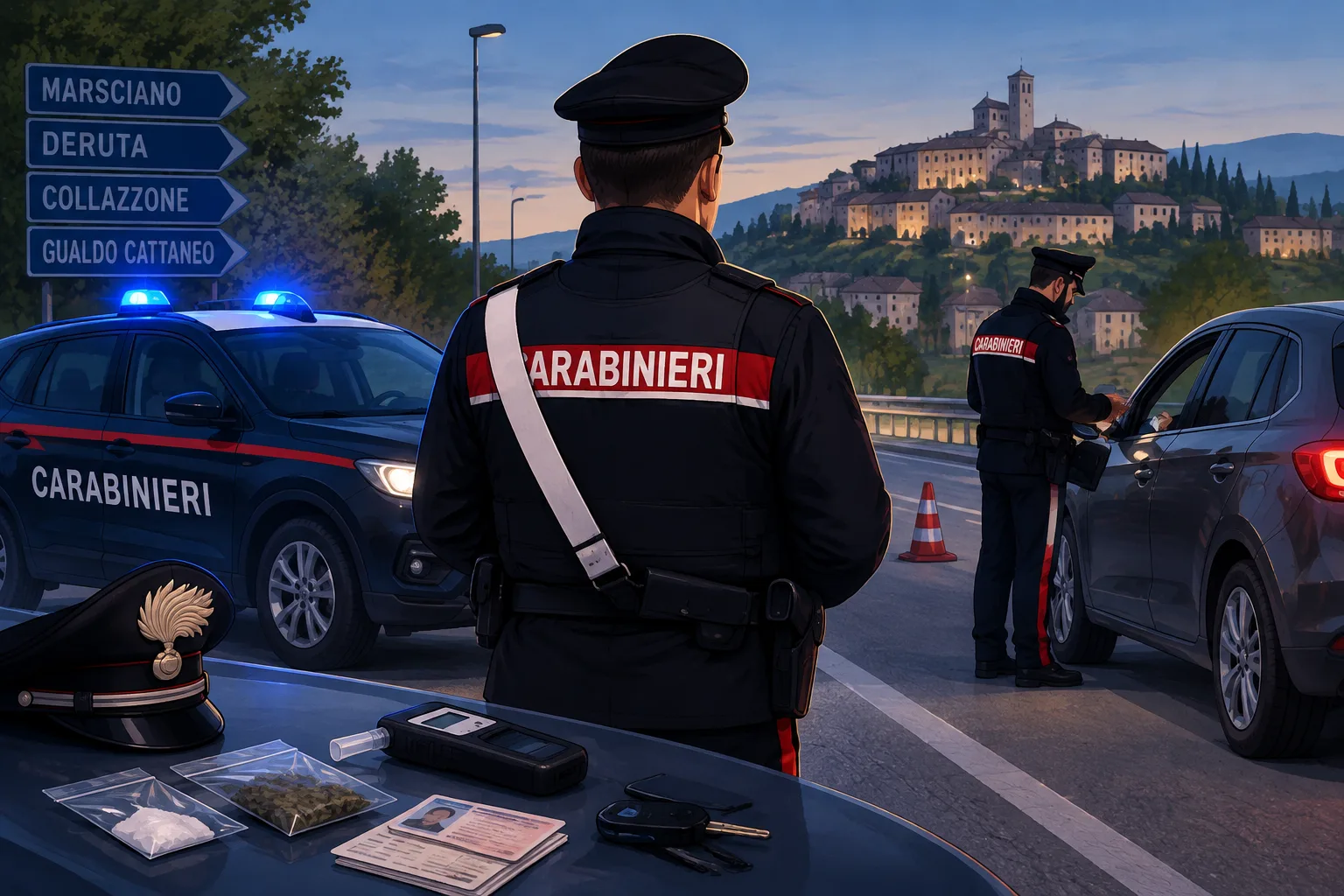 Servizi straordinari dei carabinieri di Todi: sei denunciati e cinque segnalati alla Prefettura