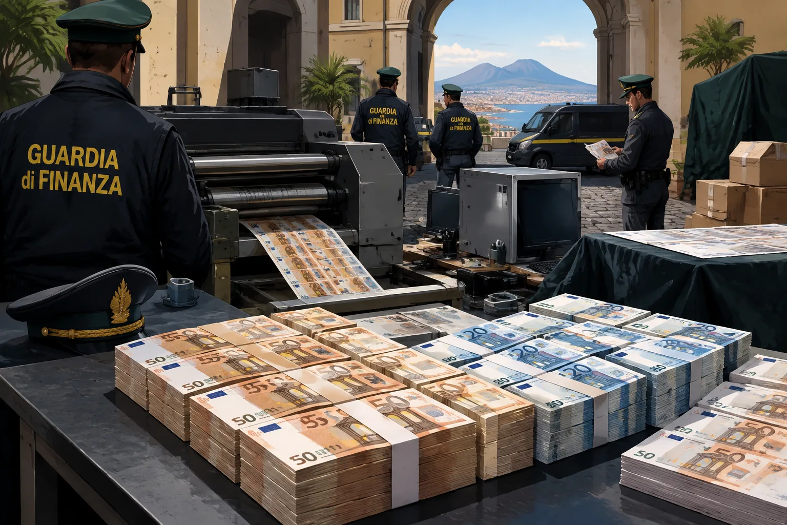 A Napoli scoperta stamperia di banconote false a Piazza Amedeo: tre persone sorprese