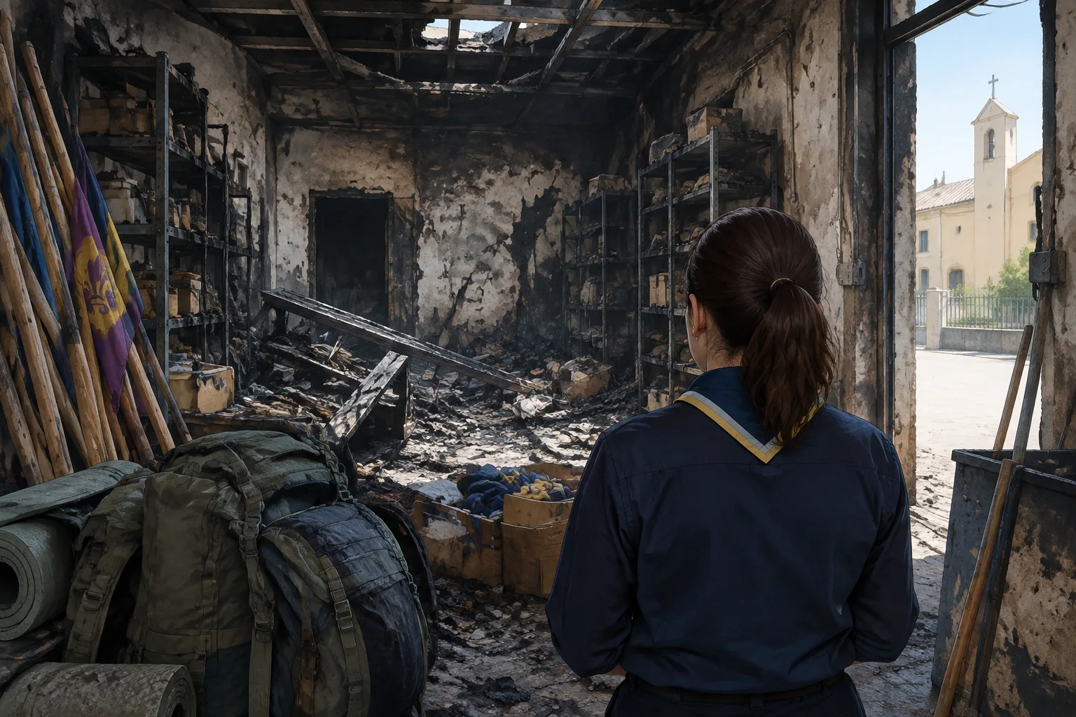 Incendio al magazzino della parrocchia di San Girolamo: distrutto il materiale degli scout Agesci Bari 13