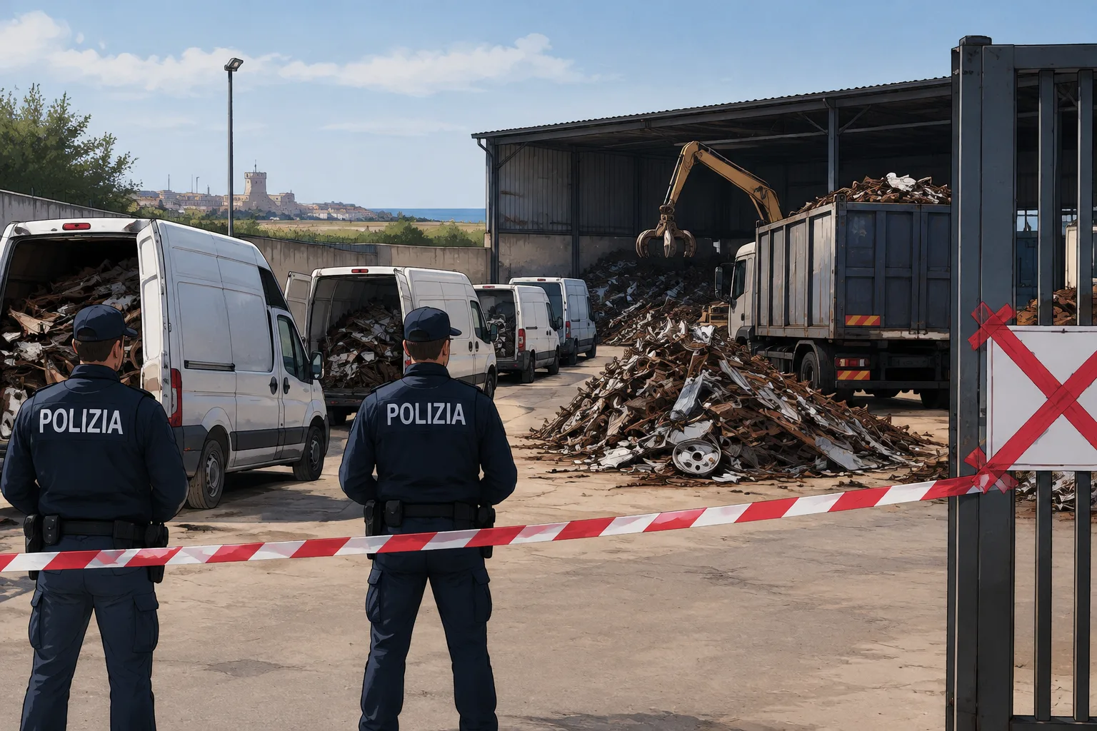 Sequestro a Ladispoli: sigillato un centro per rottami ferrosi, 6 furgoni e oltre 3 tonnellate sotto sequestro