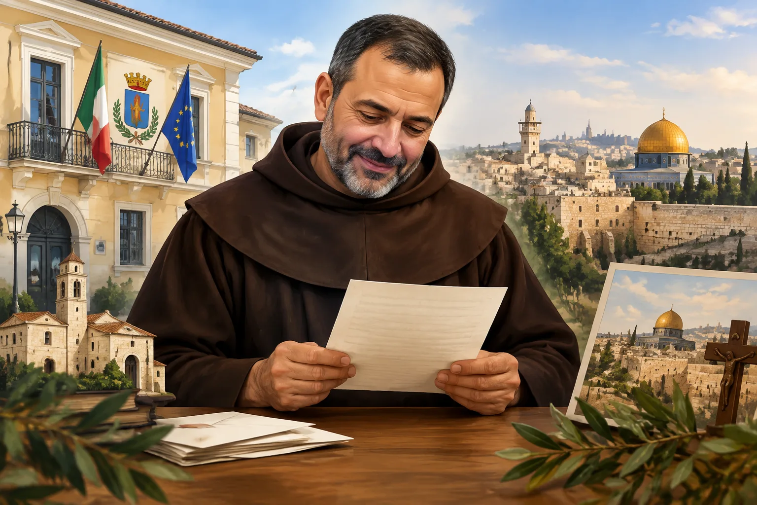 Padre Ibrahim ringrazia il sindaco di Pietrelcina: la lettera è arrivata da Gerusalemme