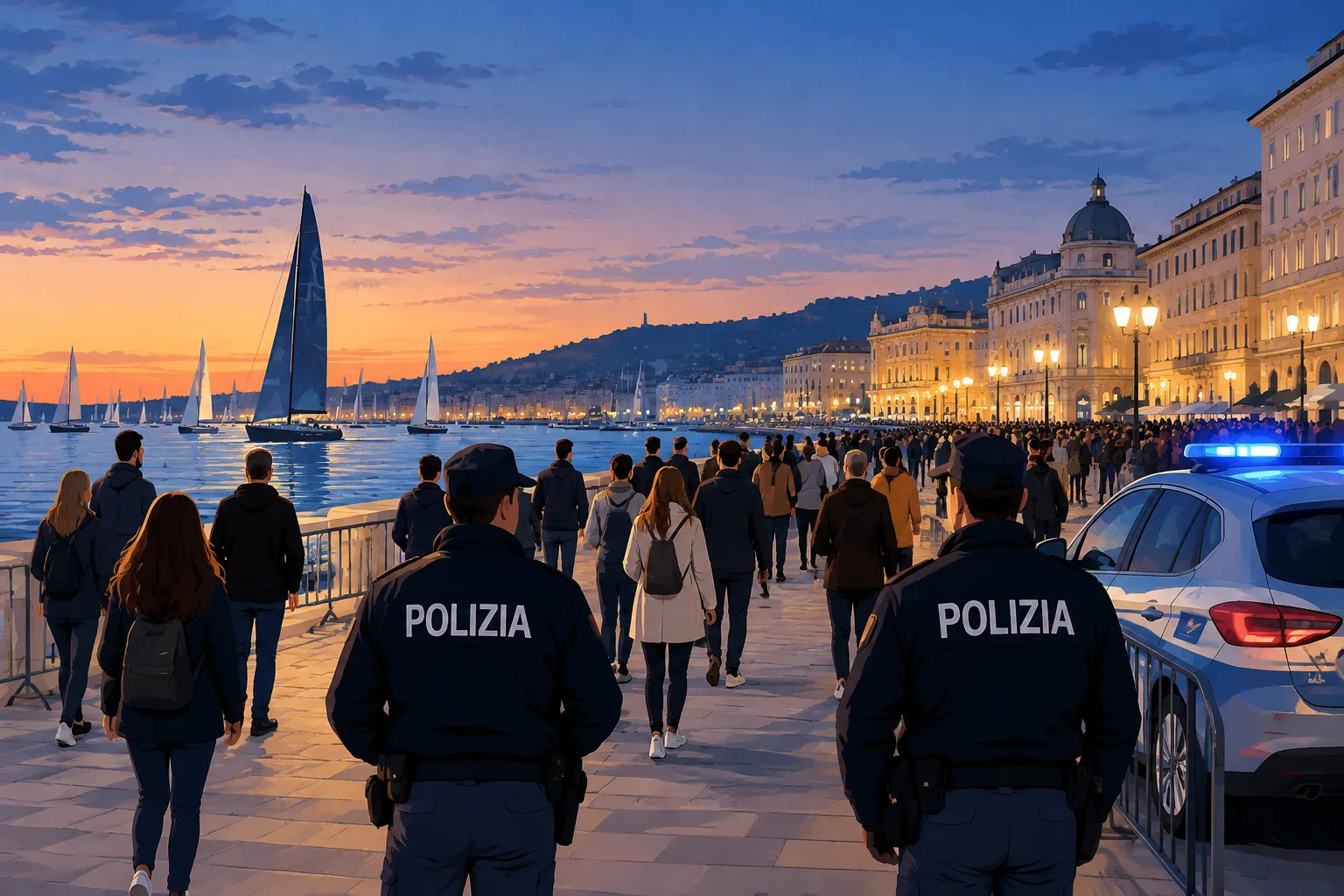 Vigilia della Barcolana a Trieste: poche criticità sulle Rive, il piano sicurezza funziona
