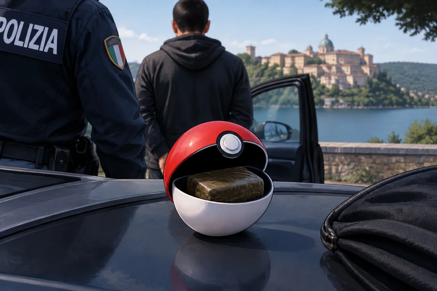 Ai Castelli Romani, in una Poké Ball 53 grammi di hashish: arrestato dopo un controllo a Castel Gandolfo
