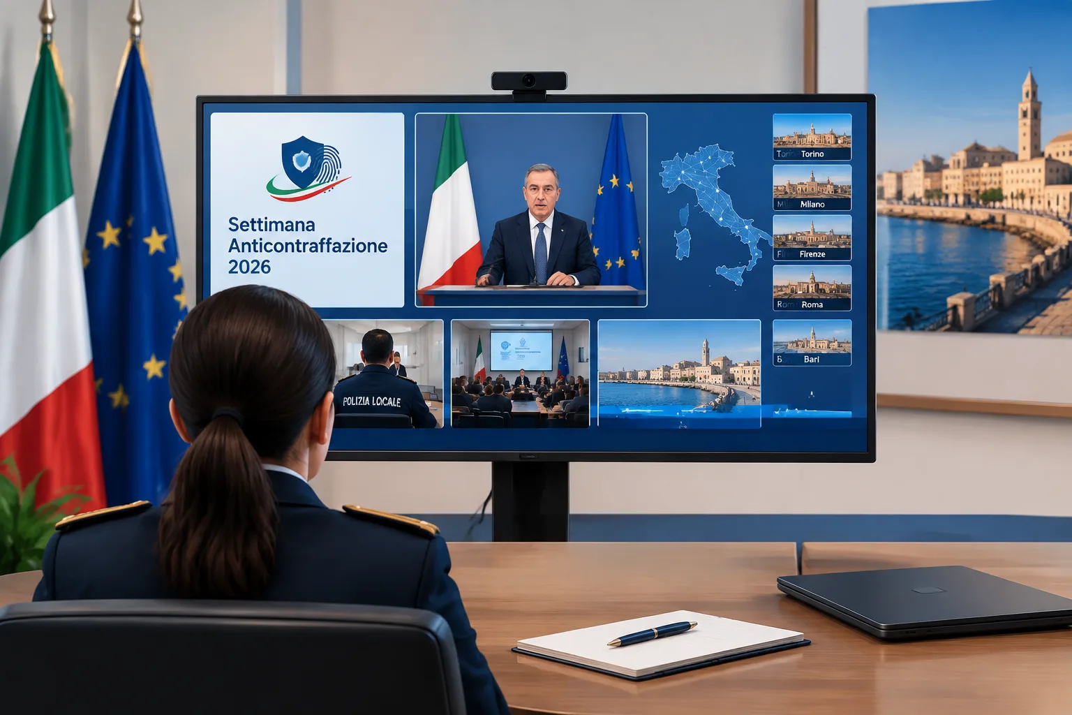Bari collegata all'inaugurazione della Settimana Anticontraffazione 2026