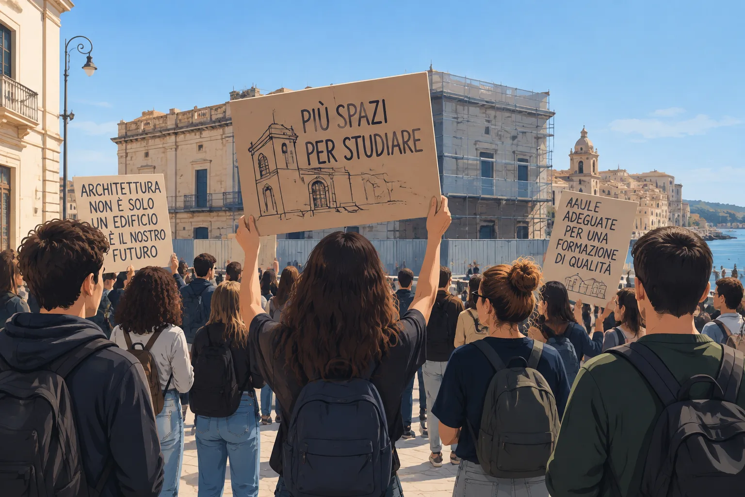 Siracusa, studenti di Architettura disertano le lezioni e manifestano per la carenza di aule