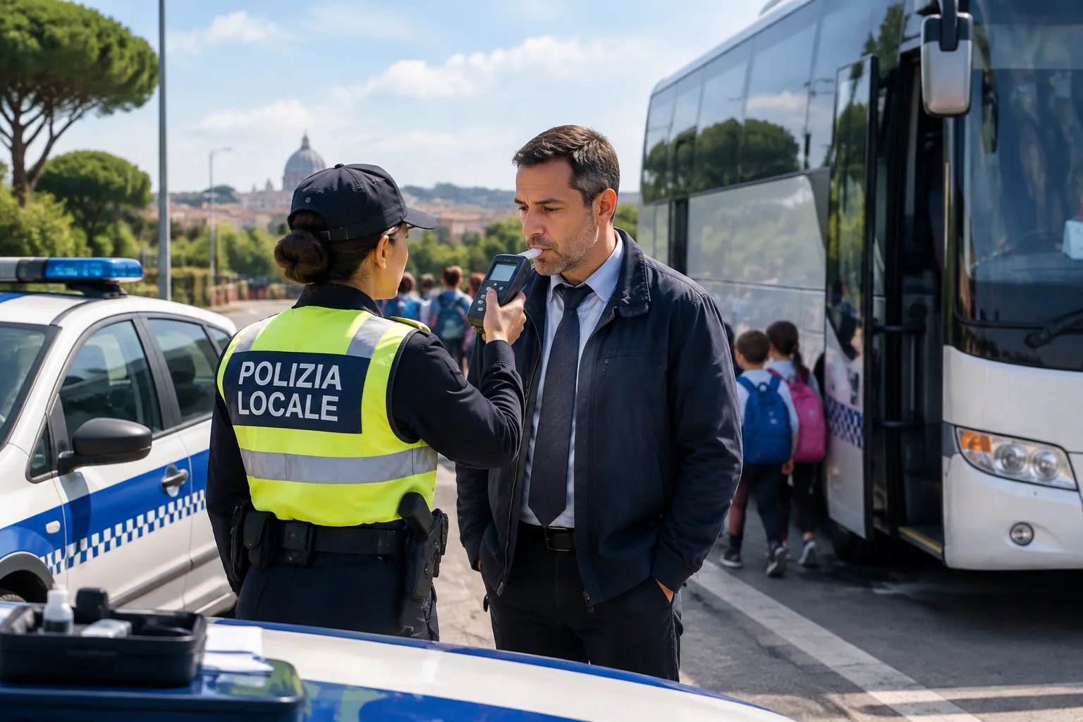 Ciampino, autista di 40 anni trovato positivo a cocaina e alcool prima di una gita scolastica