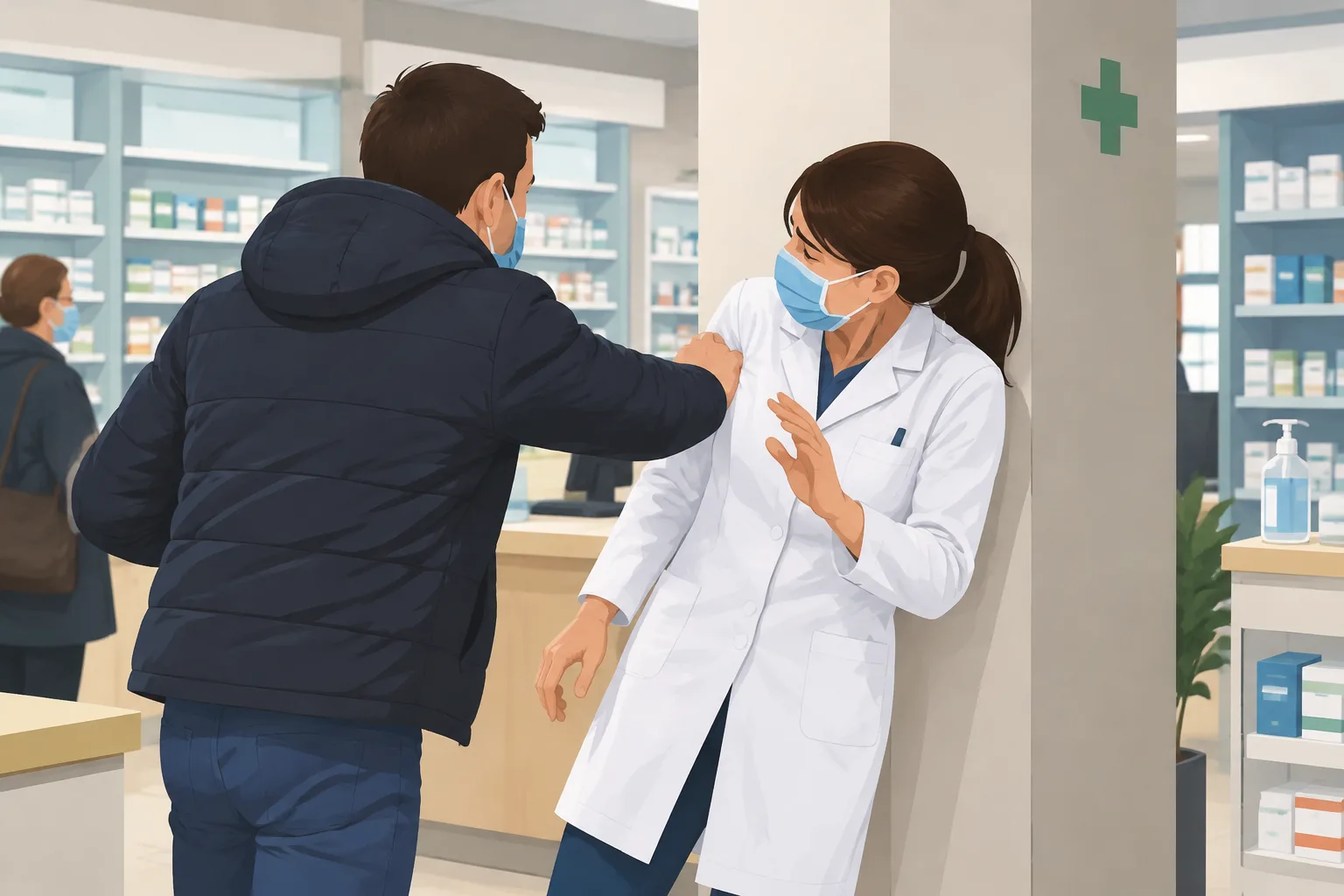 Tribunale di Firenze: 5.000 euro di risarcimento per la farmacista spinta in farmacia durante il periodo Covid