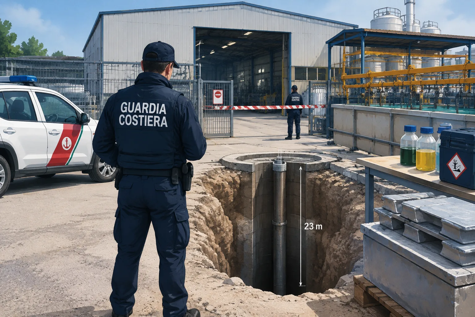 Sequestro a Bitonto: condotto profondo 23 metri per lo smaltimento di reflui, azienda di trattamento metalli sotto sigilli
