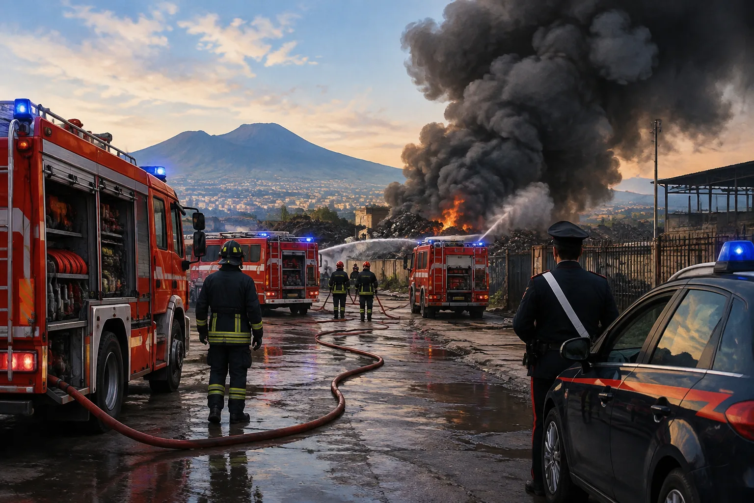 Ancora un incendio a Taverna del Re: sette mezzi dei Vigili del fuoco in azione