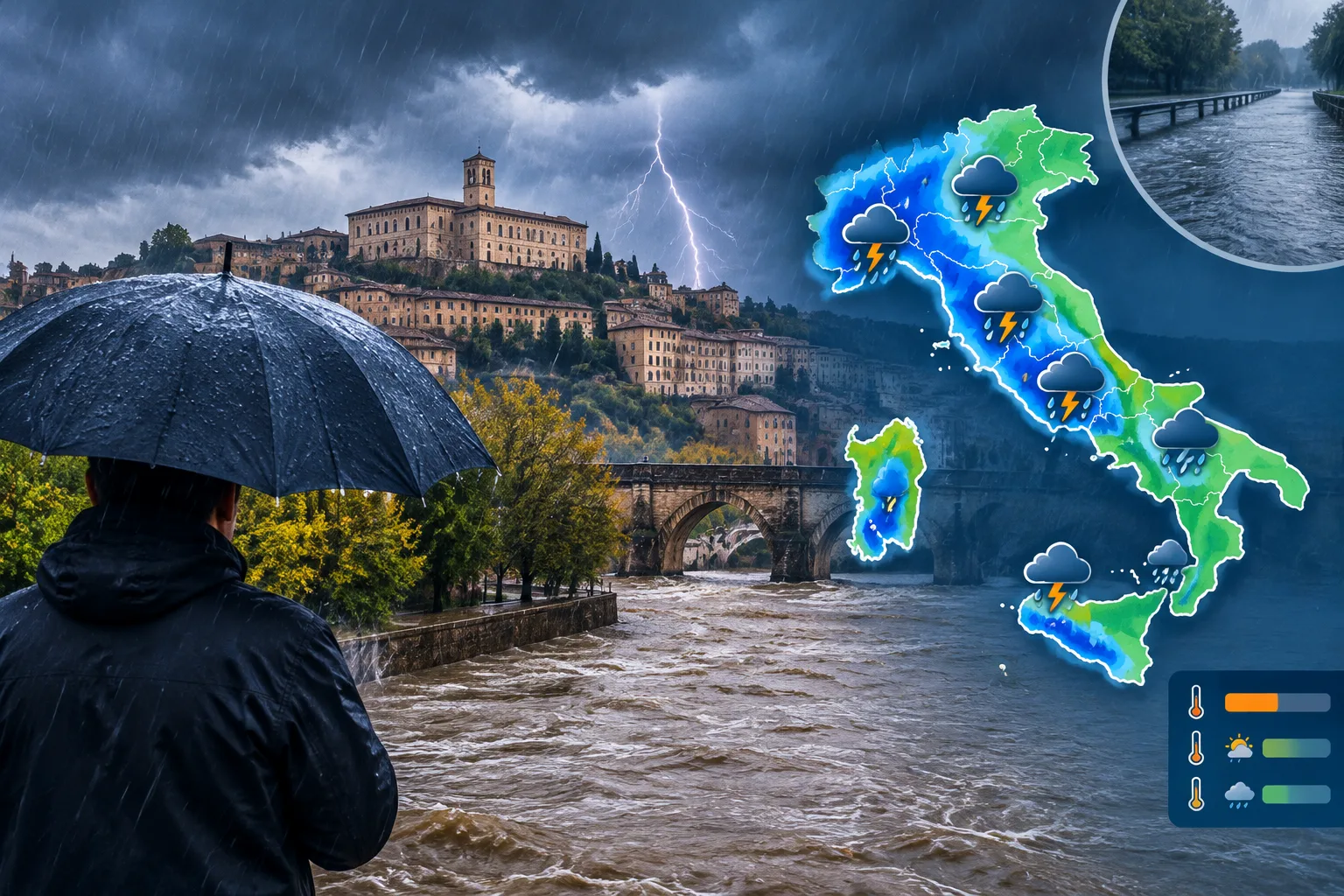 Meteo: Lombroso avverte aumento dei temporali, Umbria a rischio allagamenti