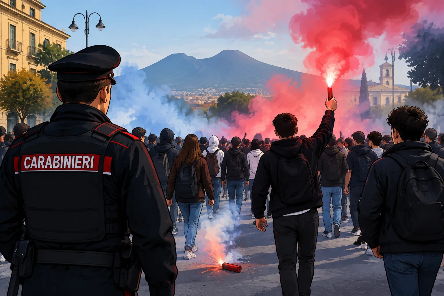 Cortei studenteschi a Pomigliano e Marigliano: petardi, fumogeni e quattro minorenni segnalati
