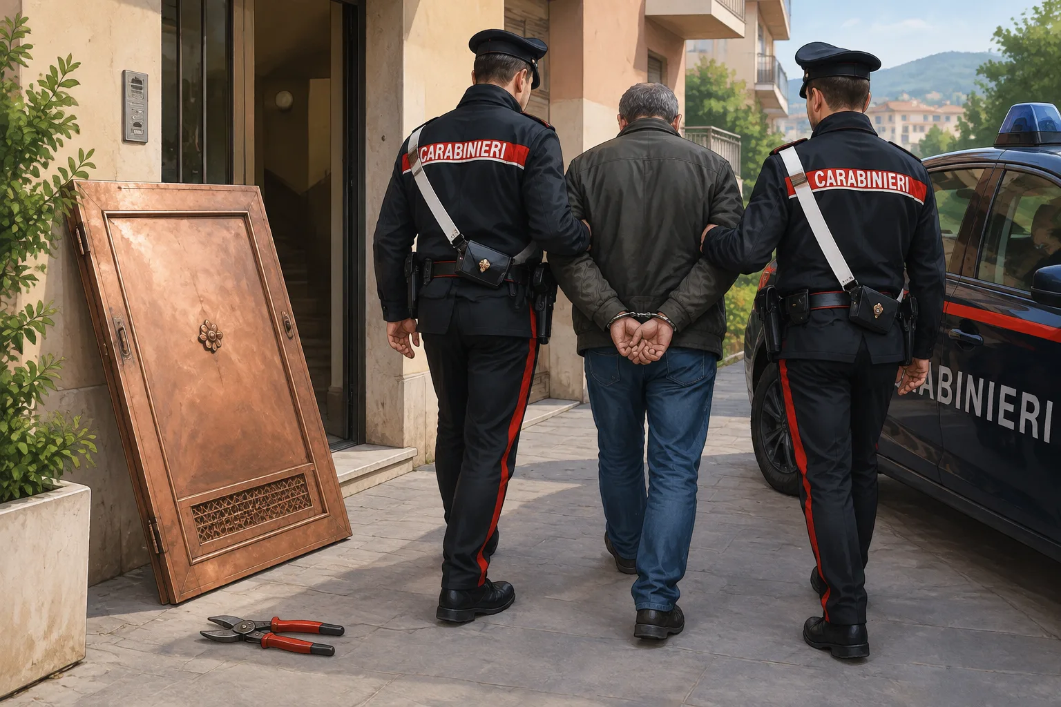 Ponte San Giovanni: arrestato 54enne sorpreso mentre asportava un portellone in rame