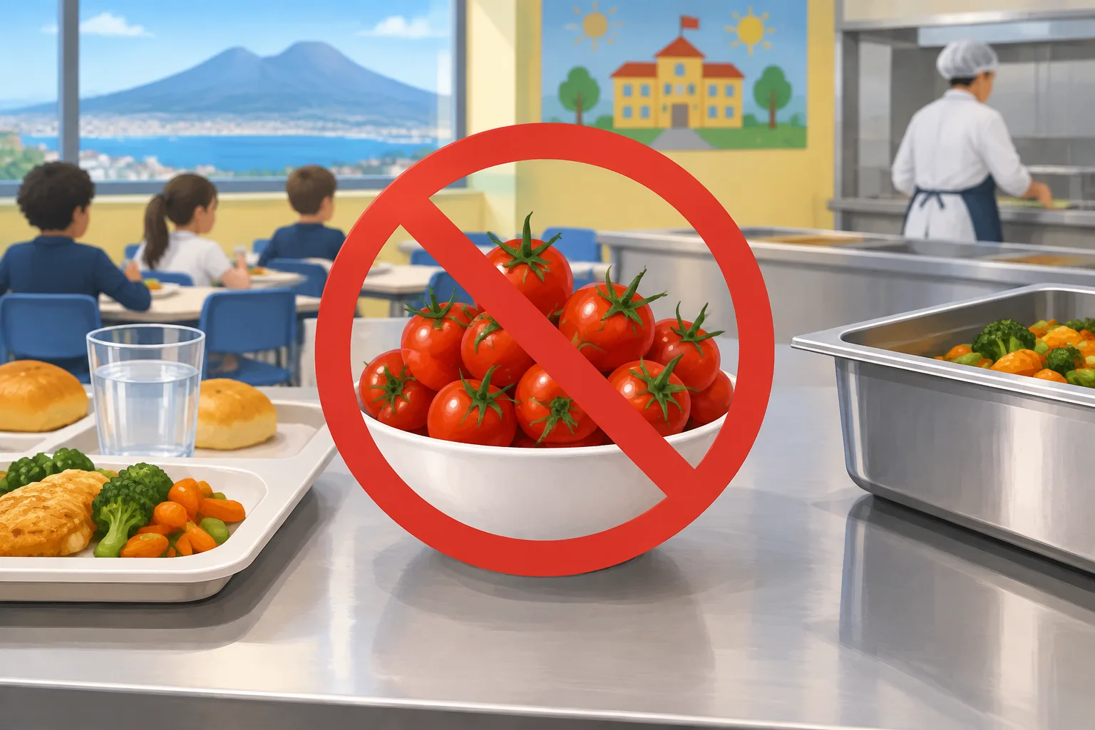 Napoli sospende temporaneamente il pomodoro fresco crudo nelle mense scolastiche e collettive