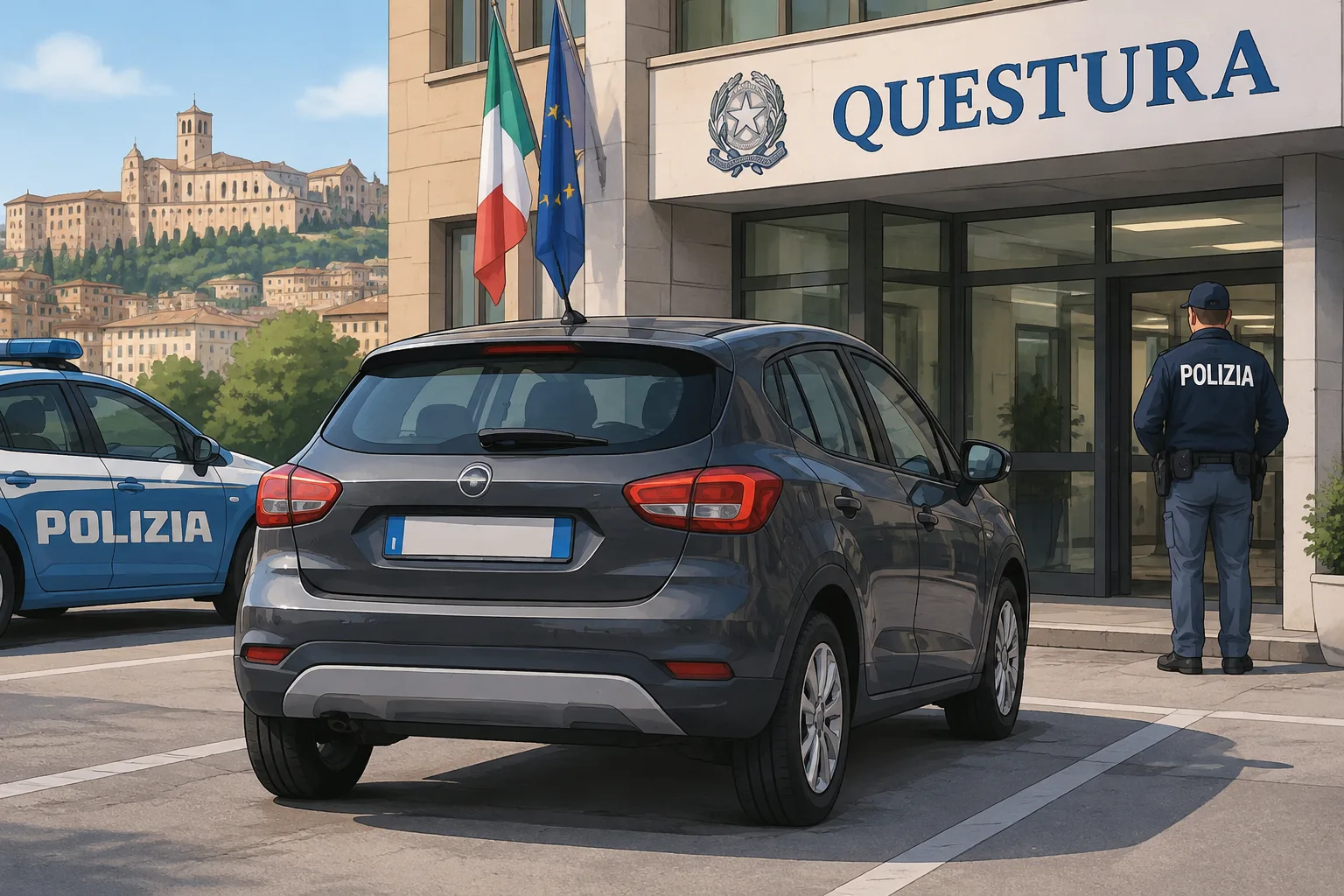 Ritrovata a Perugia l'auto rubata nel parcheggio del Mercato coperto