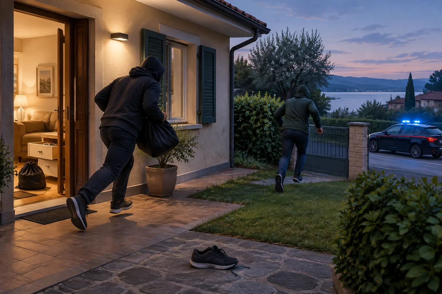 Rientra a casa e sorprende i presunti ladri in fuga a San Felice del Benaco, uno perde una scarpa