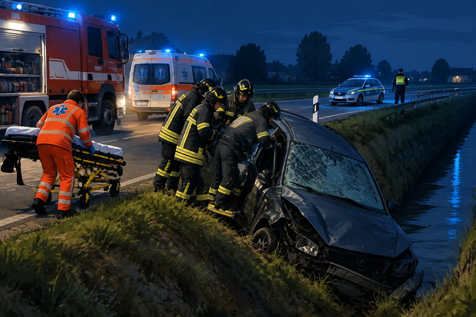 Auto esce di strada sulla SS45 bis a Bagnolo Mella: 22enne estratto dalle lamiere e trasferito al Civile