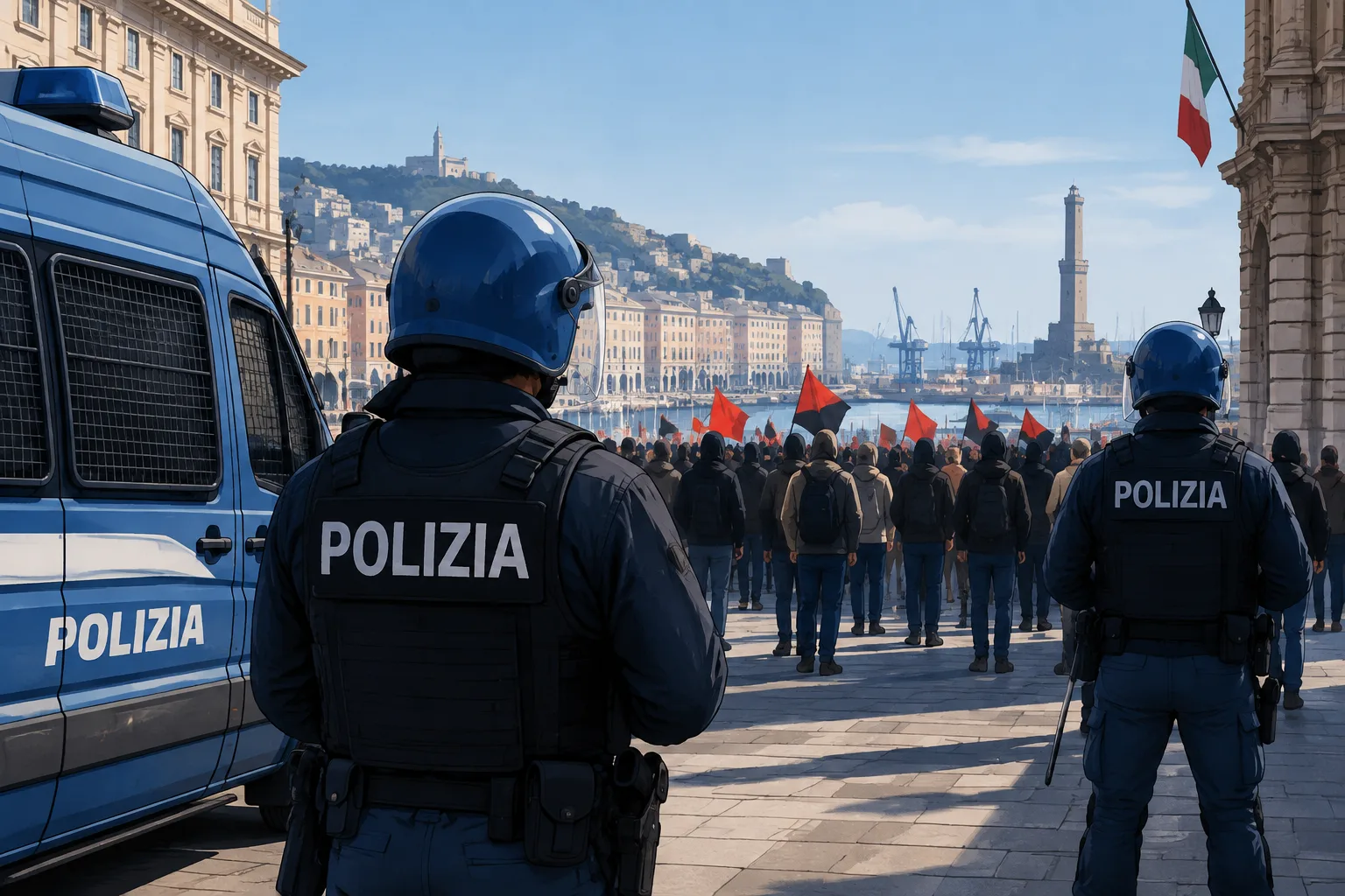 Protesta del Movimento 17 ottobre a Genova: perquisizioni della Digos e piano di sicurezza rafforzato