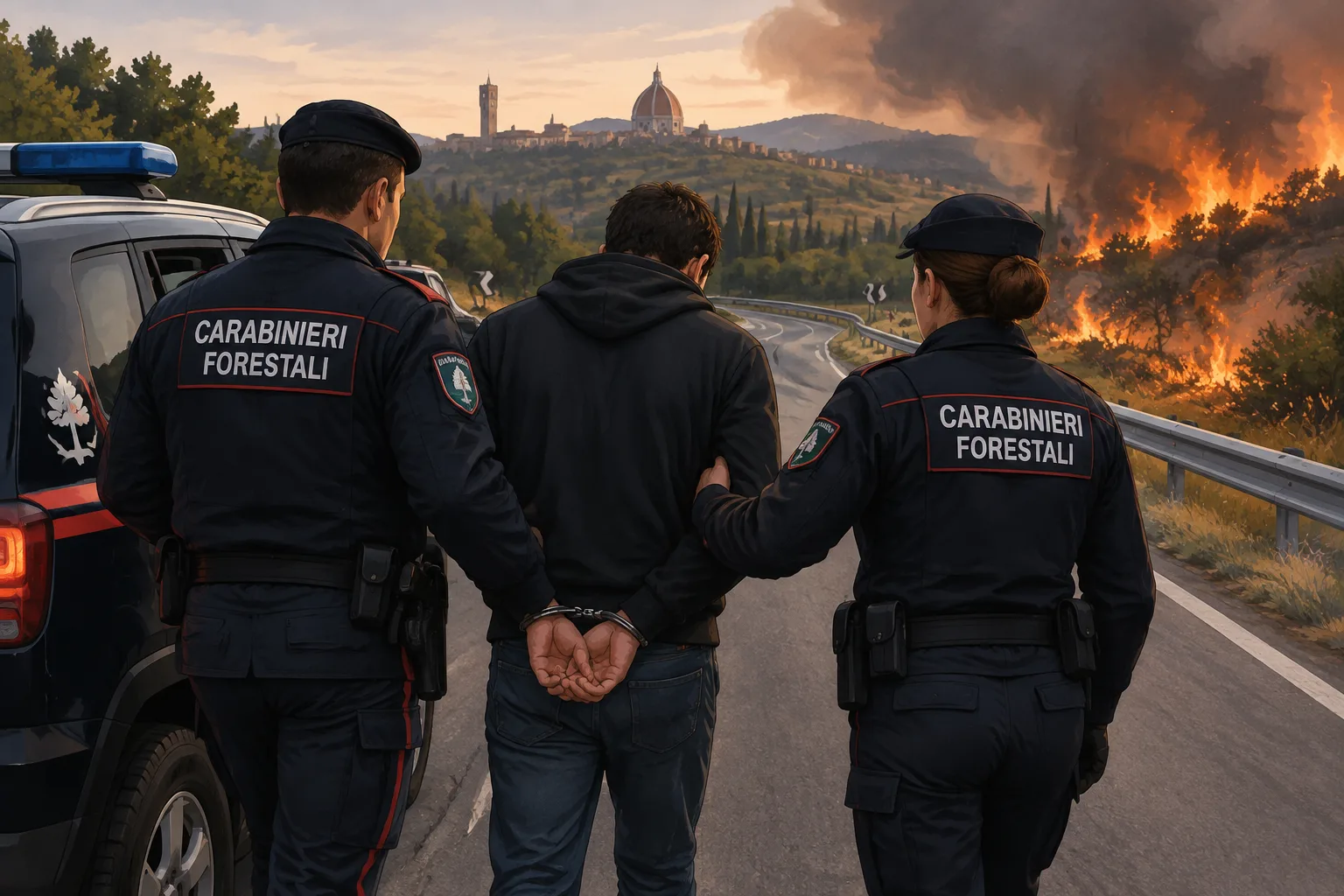 Arrestato a Pelago il presunto piromane della SP 85 dopo tre anni di roghi