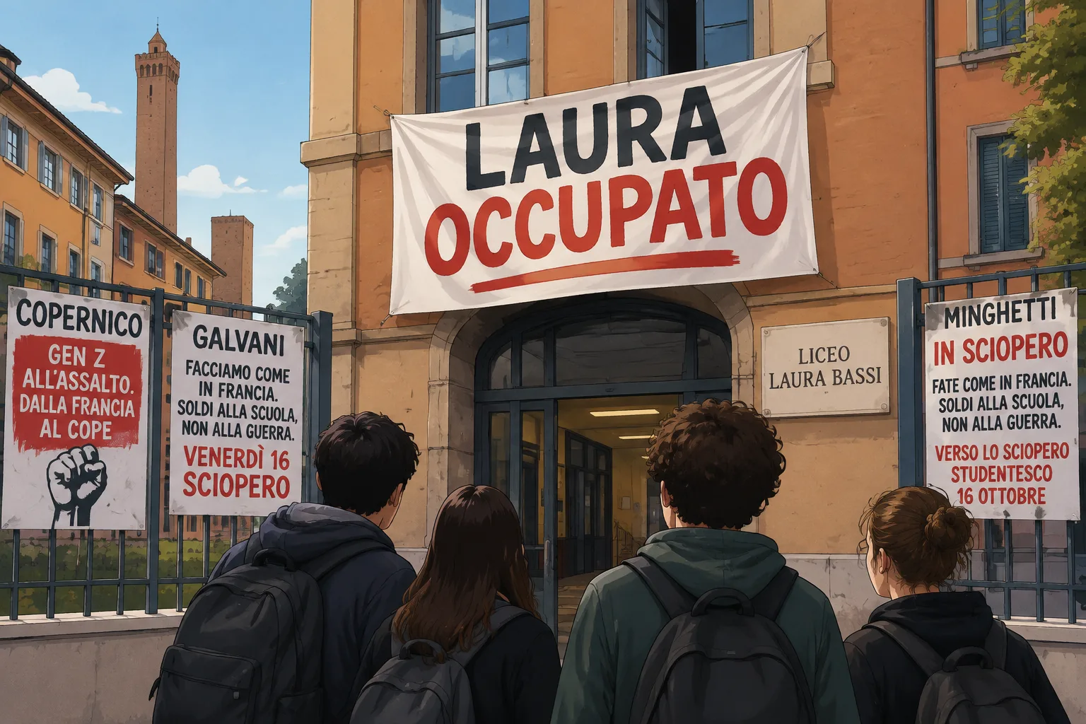 Prima occupazione dell’anno al liceo Laura Bassi: succursale in via Broccaindosso occupata