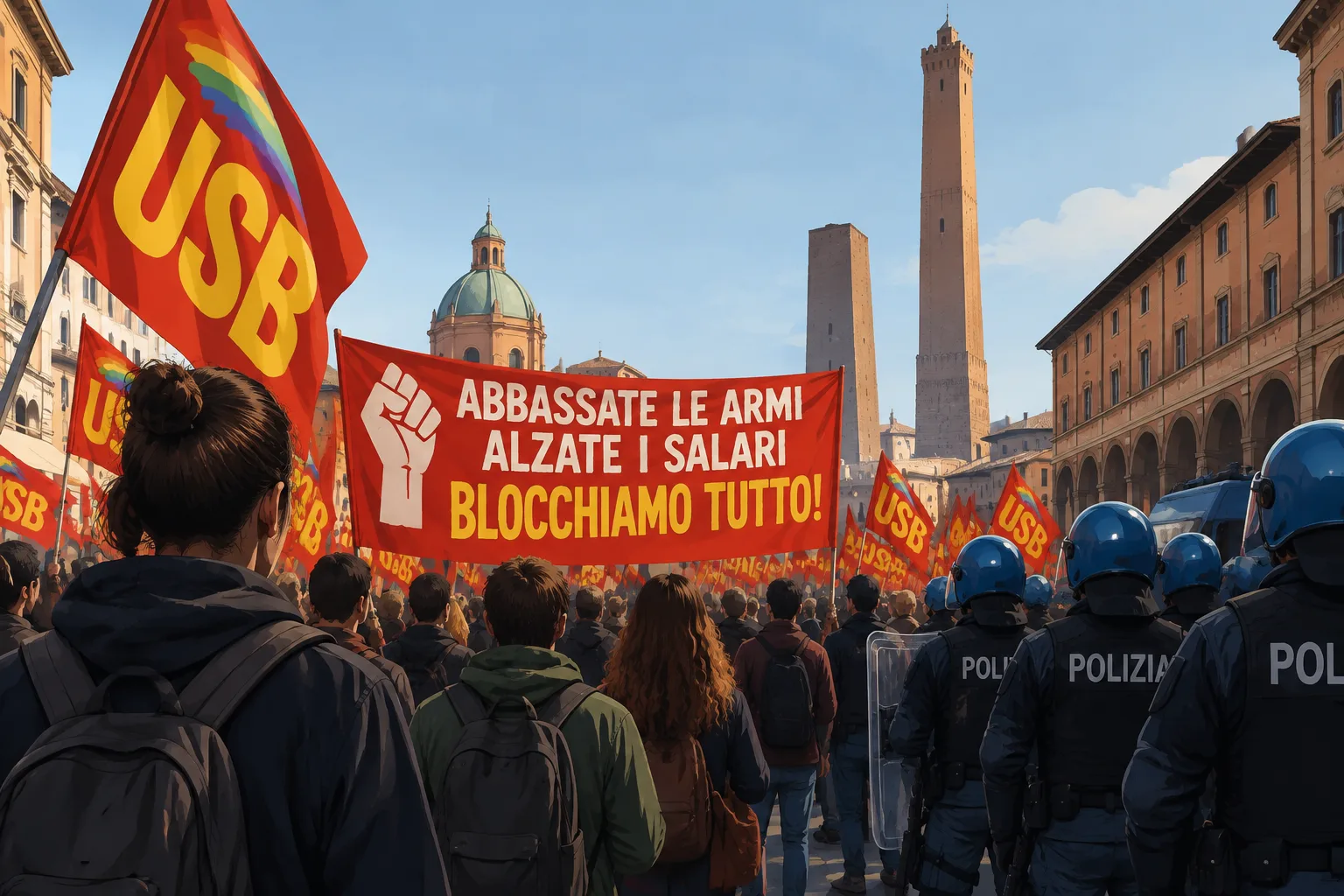 Sciopero Usb il 30 ottobre a Bologna dopo gli scontri in centro storico