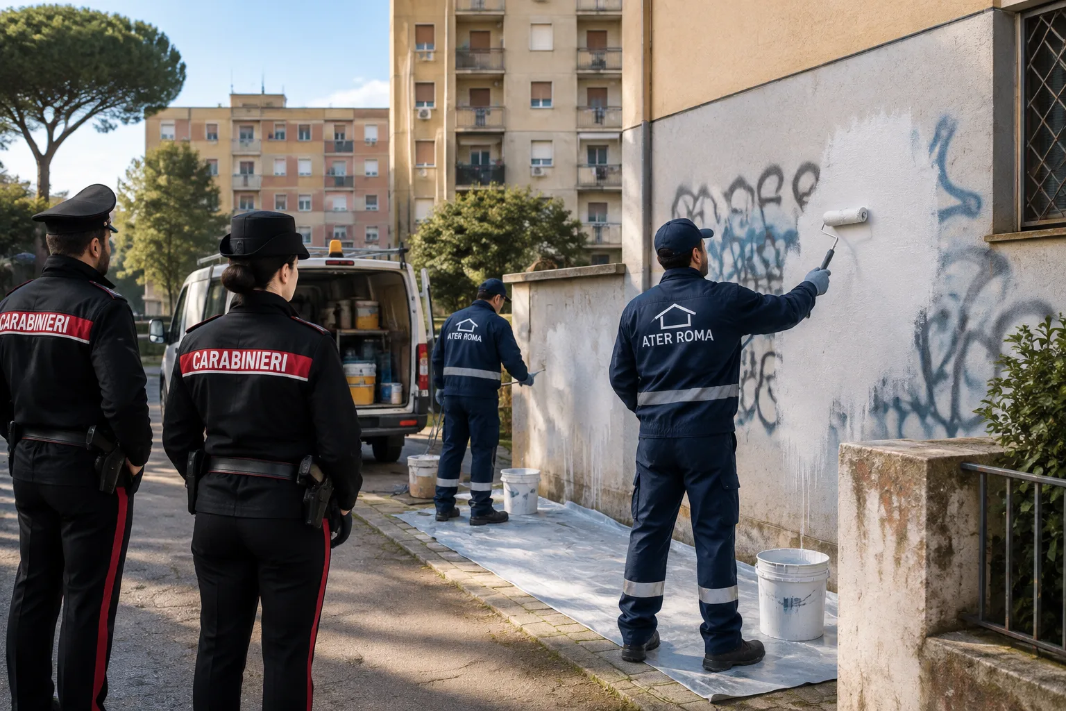 Quarticciolo, Ater cancella scritte offensive sulle palazzine popolari