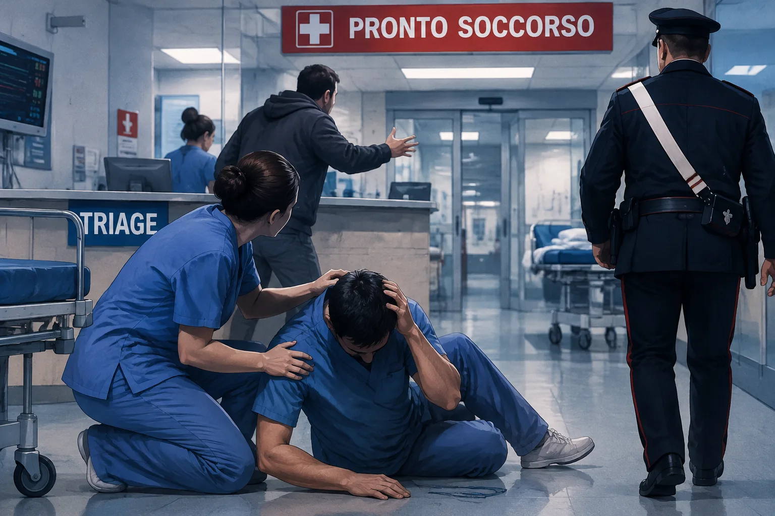 Infermiere aggredito al pronto soccorso di Città di Castello: prognosi di 15 giorni