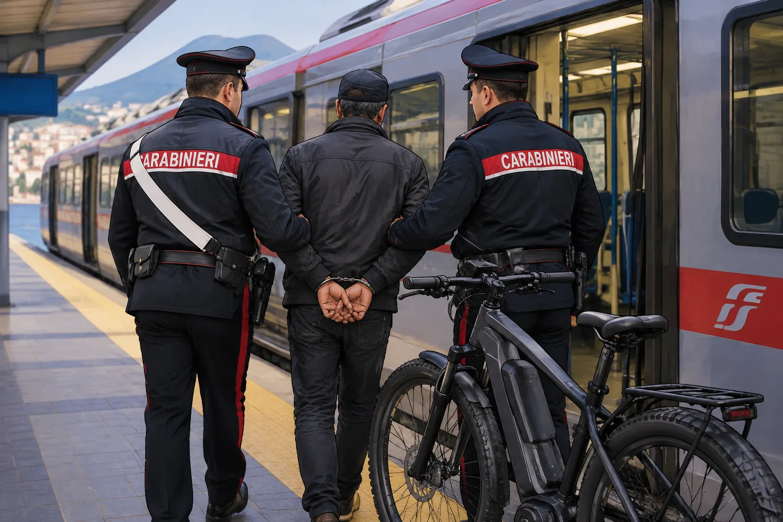 Trovato sulla Circumvesuviana con una e‑bike rubata: arresto a Vico Equense