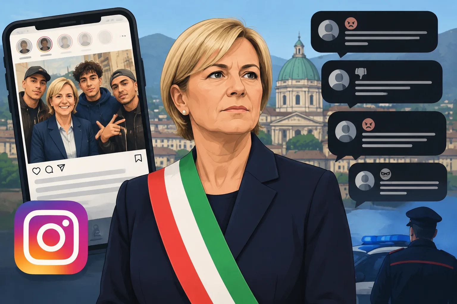 Insulti e minacce su Instagram, la sindaca di Brescia presenta denuncia dopo la foto con tre rapper
