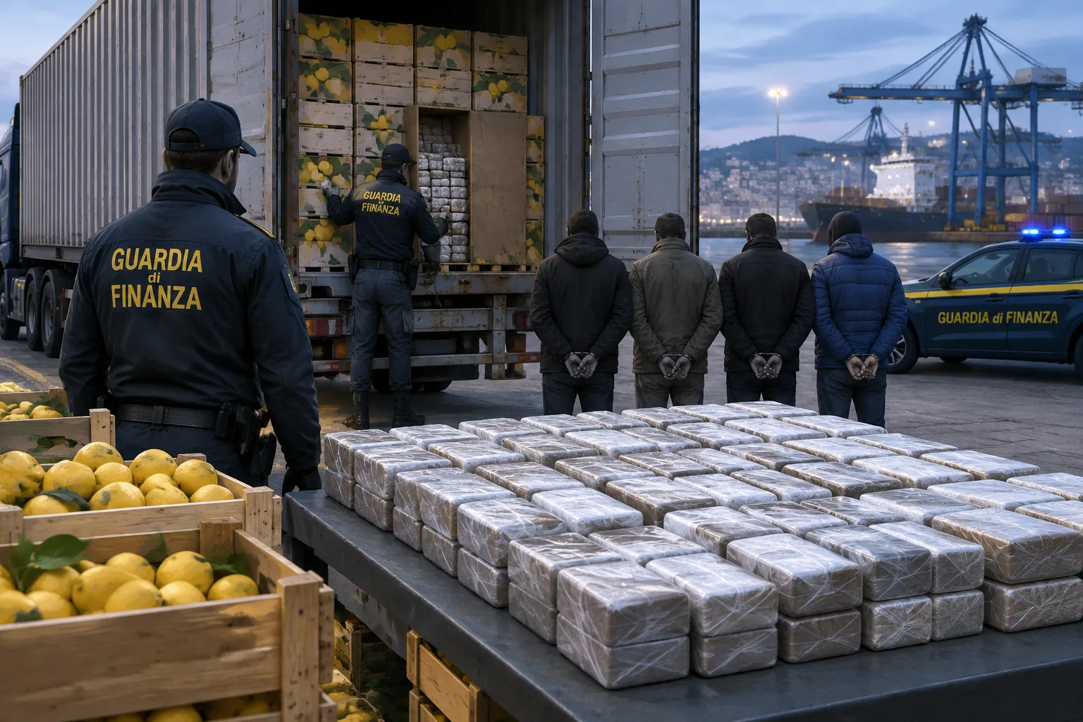 Pra': scoperti 119 panetti di cocaina in un container di limoni, quattro arresti