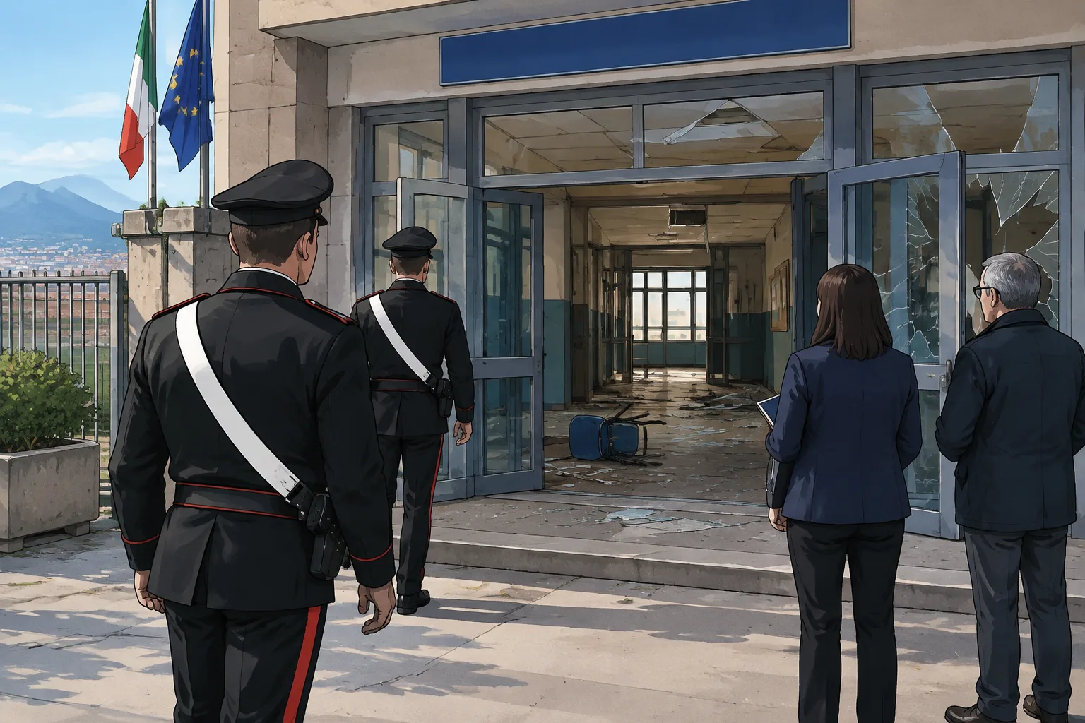 Occupazione conclusa all'Istituto Striano Giordani: carabinieri riscontrano danni