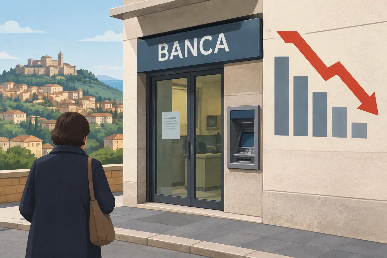 Sportelli bancari in calo: provincia di Pesaro e Urbino perde il 44,3% in dieci anni
