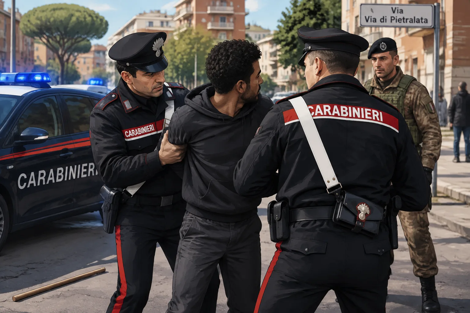 Pietralata, 25enne tunisino arrestato dopo aver colpito un carabiniere