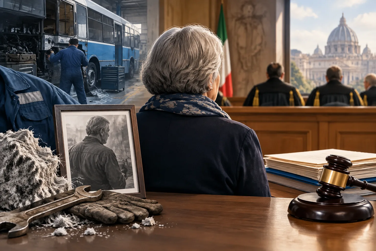 Corte d'Appello di Roma riconosce nesso tra esposizione ad amianto e tumore: vedova di ex meccanico Cotral ottiene indennizzo