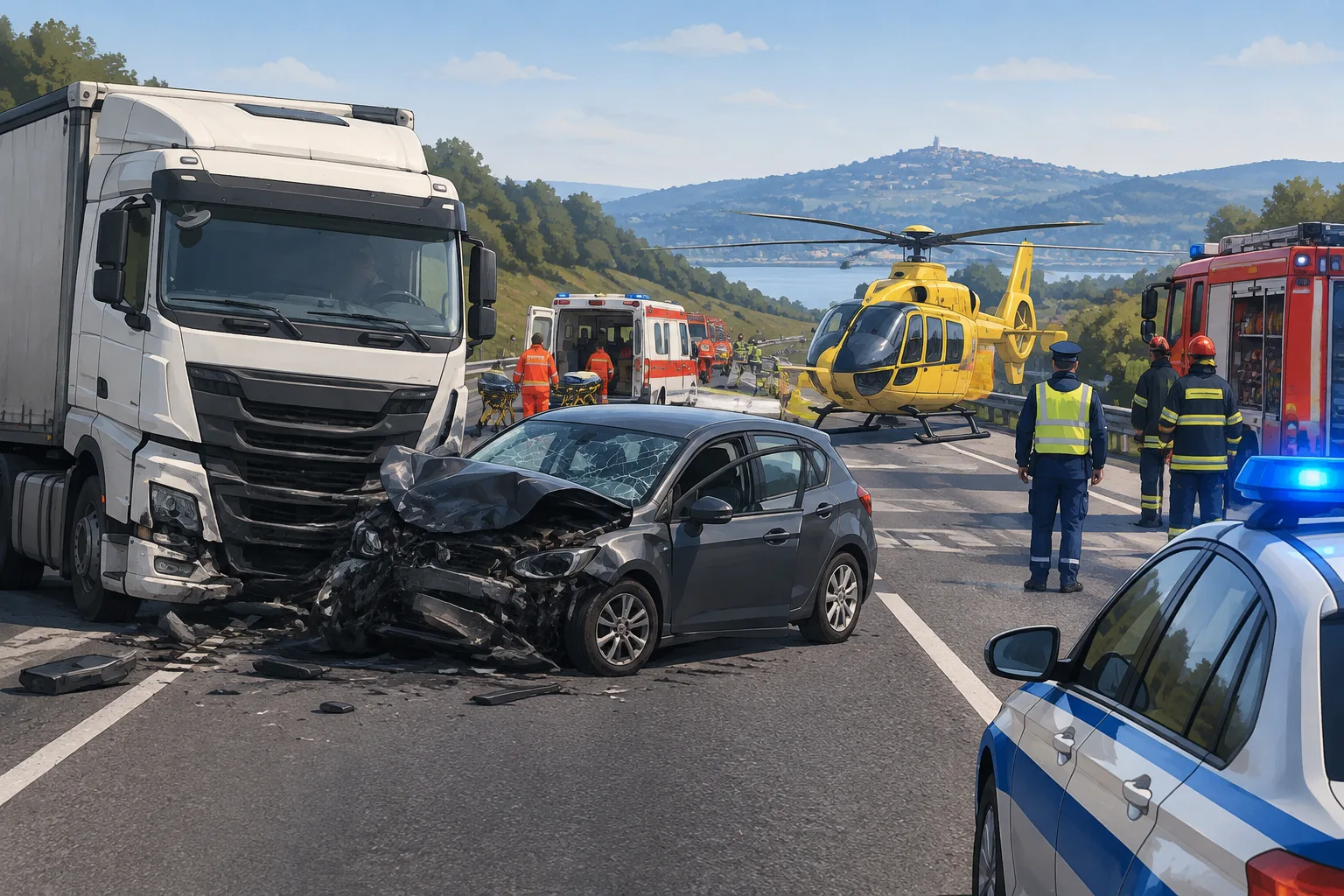 Scontro frontale sul raccordo Perugia–Bettolle: due giovani in condizioni gravissime