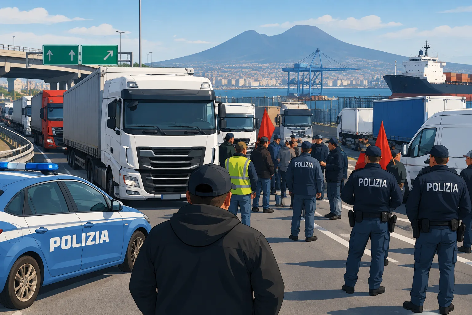 Autotrasportatori bloccano accesso al porto e rampa autostradale a Napoli
