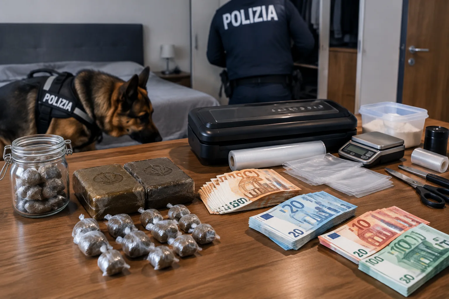 San Basilio, arrestato 66enne: sequestrati 265 grammi di hashish e 18.250 euro